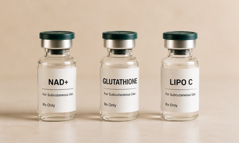 Riovie Cellular Wellness Bundle — NAD+, glutathione and Lipo-C compounded injection vials