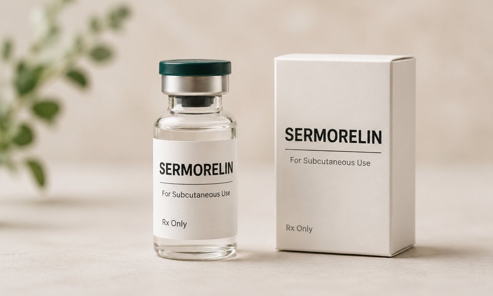 Sermorelin compounded therapy vial and carton