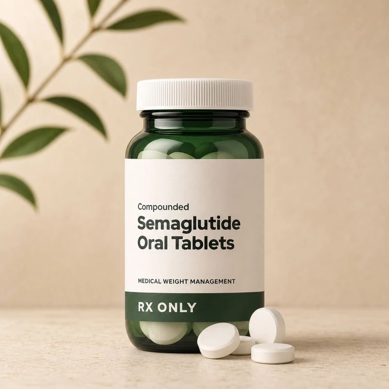 Compounded semaglutide oral tablets