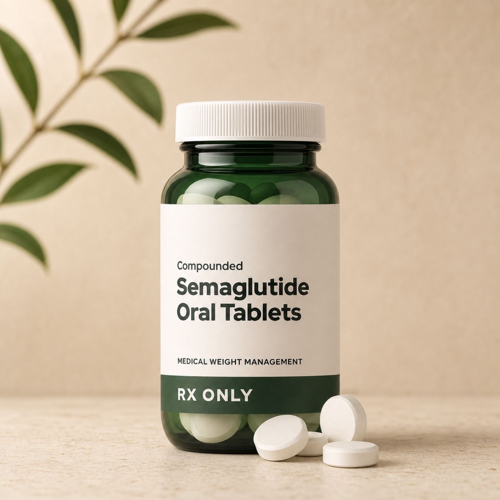 Riovie compounded GLP-1 sublingual tablets with bottle