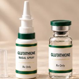 Glutathione nasal spray and injection vial
